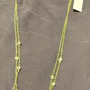Ann Taylor Factory Gold Necklace with Crystal Details
